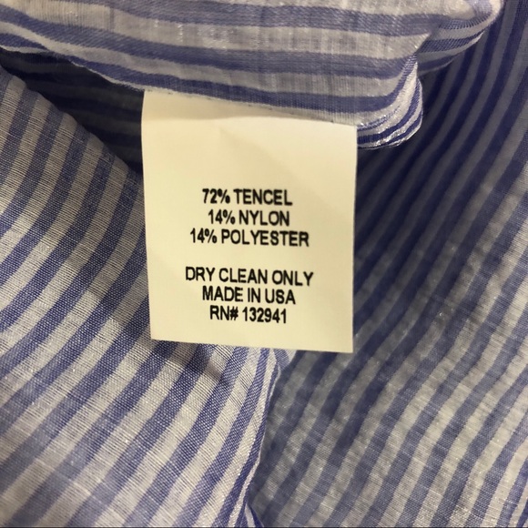 Amanda Uprichard  Wrap Top Malin Nantucket Blue White Striped Ruffle Blouse - Picture 10 of 11